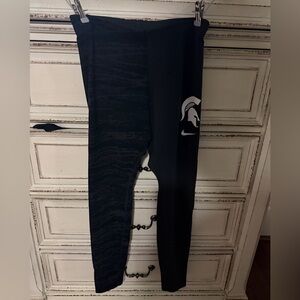Nike Black Leggings with MSU Spartan Graphic